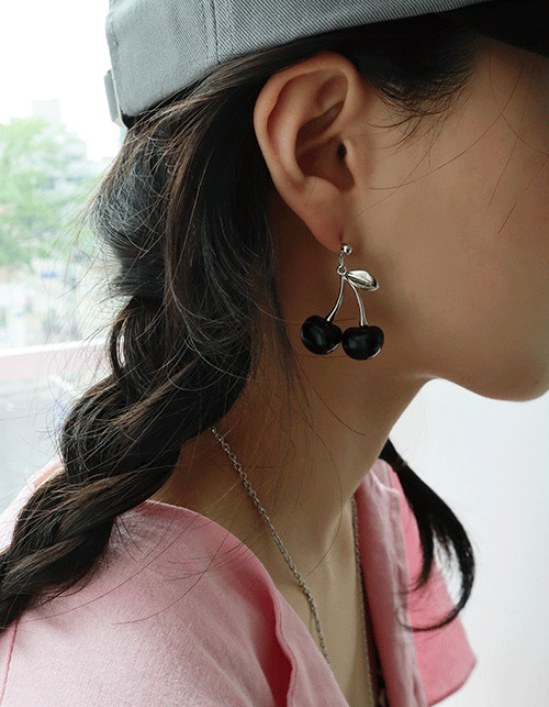 black cherry earring