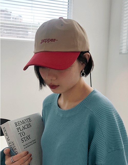 pepper embroidery  cap (6 color!!)