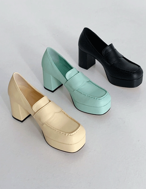 pastel square chunky heel (3 colors)