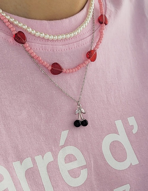 mini black cherry necklace