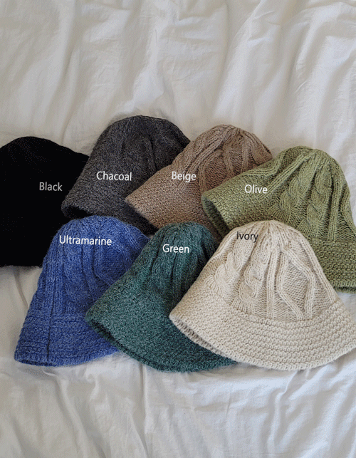 cable knit bucket hat (8 colors!!)