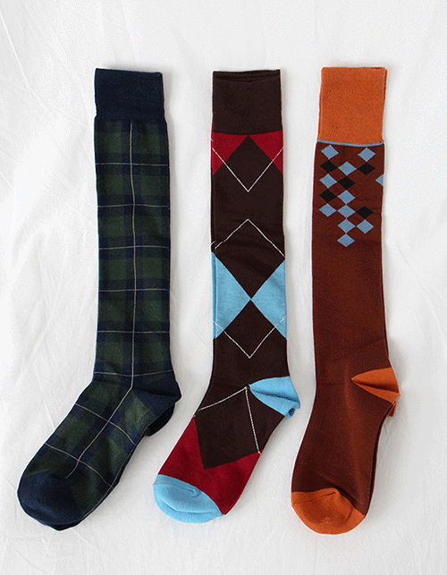 patterned midi stocking (3 types)