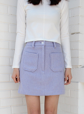 wool pocket mini skirt (3 colors)