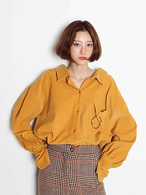 ○ ring  corduroy oversize  shirts (2 colors)