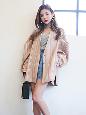 button puff sleeves jacket 