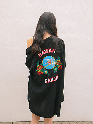 hawaii embroidery yukata