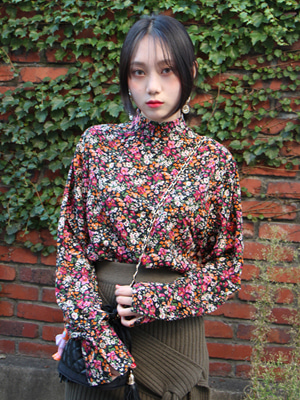 vintage flower blouse (2 colors) 