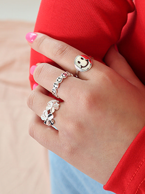 [silver 925] happy face ring (3 types)