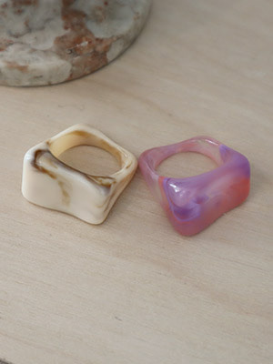 marble acrylic ring (2 colors)