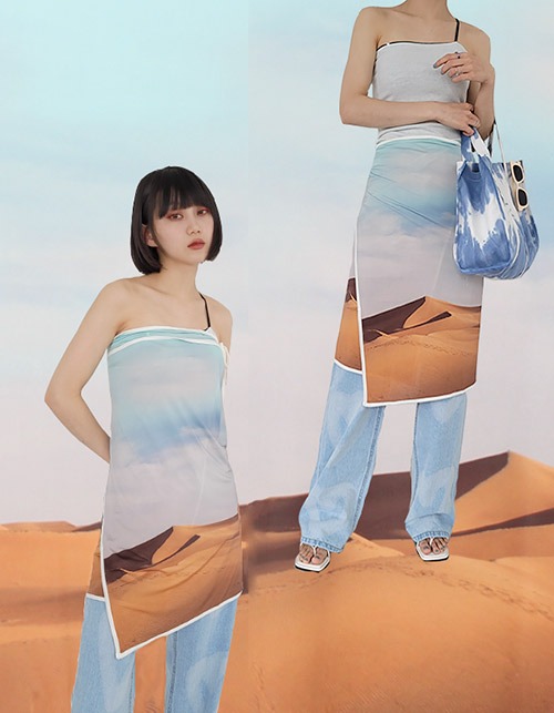 printed wrap top &amp; skirt (2 colors)