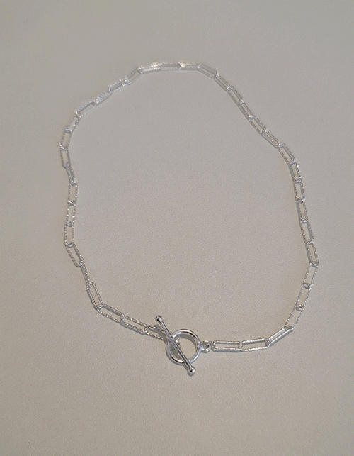 [silver925] quadrangle chain Oring necklacde