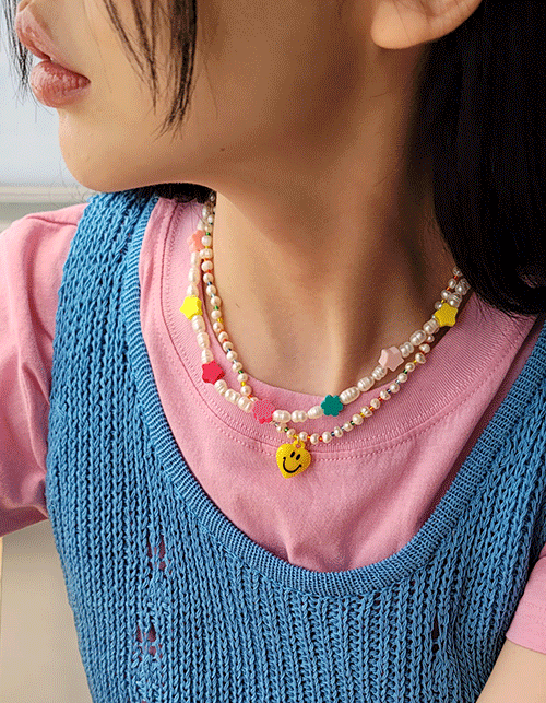heart smile pearl necklace