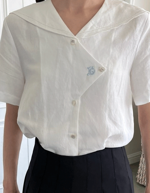 french sailor linen blouse