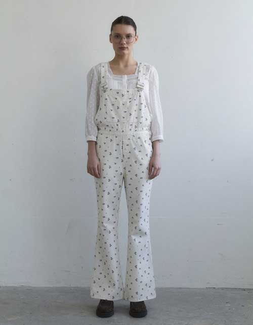 flower overall in ivory
