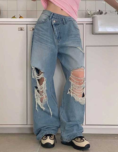 rough destroyed jean (3 colors)