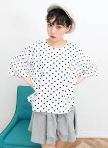small dot pattern tee (3color)