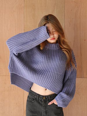 pastel short knit top (2 colors)