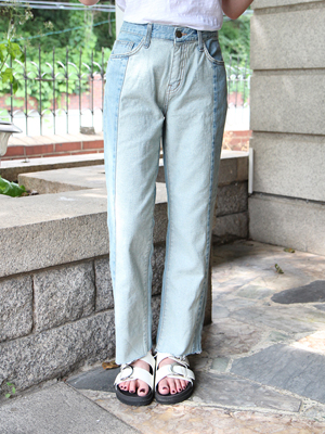 2 tone straight pants (2 size)
